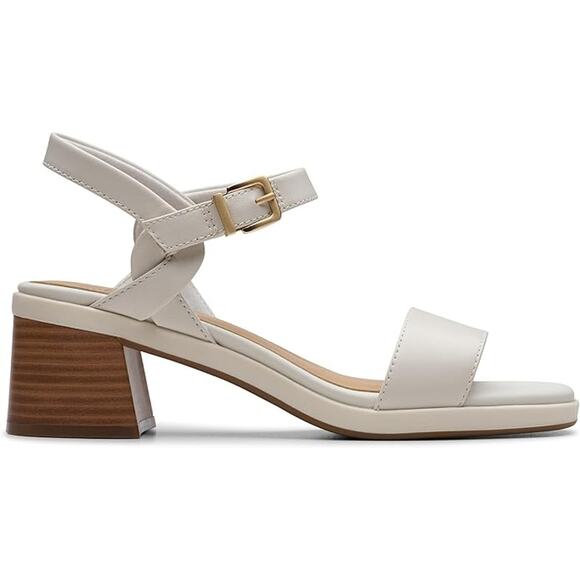 NWT Clarks Women's Jaylan Ray Heeled Sandal, Off White Leather, 9.5 - Picture 4 of 7